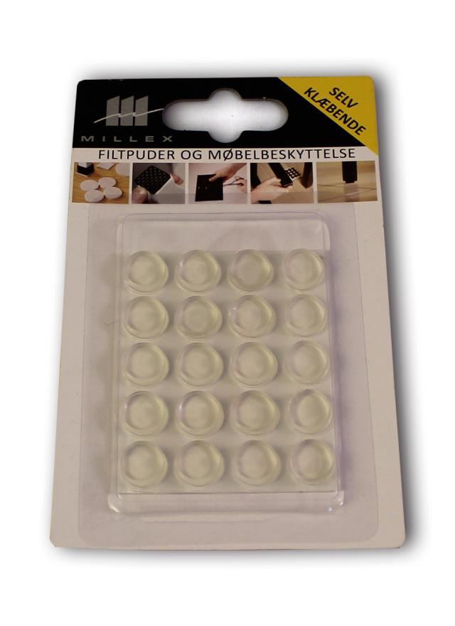 MILLEX 20STK  STOOTDEMPER Ø12X4MM TRANSPARANT