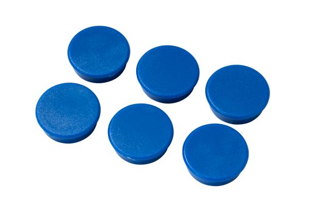 MAGNEET 6STK BLAUW Ø25MM  