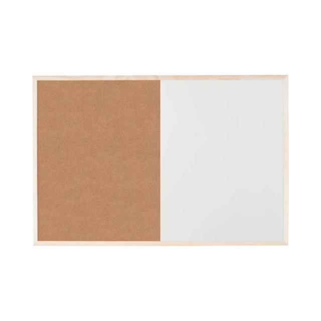 MILLEX ECO COMBIBORD MET WIT FRAME RECHTHOEKIG 60X40CM - KURK/MAGNEET