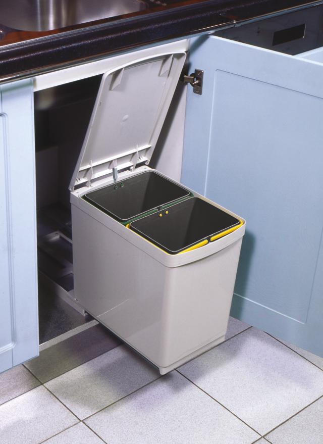 AFVALSYSTEEM RVS 2STK 7,5 L SPANDE GRIJS
