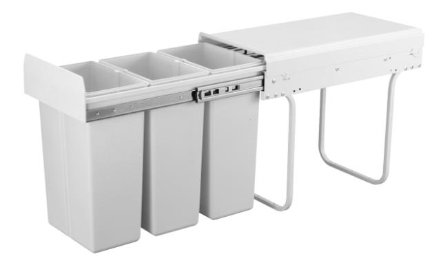 AFVALSYSTEEM RVS GRIJS 3 STK 10L SPANDE GRIJS