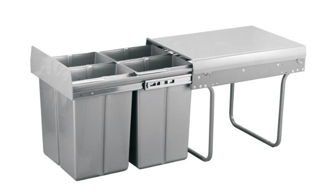 AFVALSYSTEEM RVS GRIJS 4 STK 10L