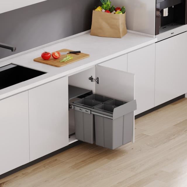 AFVALSYSTEEM RVS GRIJS 4 STK 10L