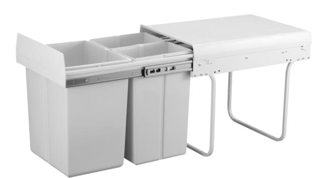 AFVALSYSTEEM RVS GRIJS 2 STK 10L & 1STK 20L