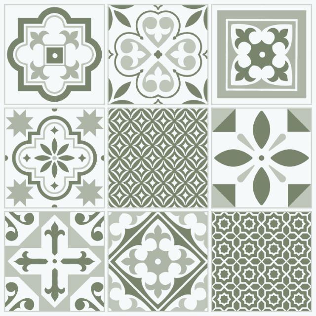 D-C-FIX CLASSIC VLOERTEGELS - GREEN ORIENTAL TILES