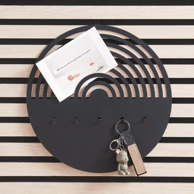 MILLEX MEMOBORD ROND 30CM MET 5 HAKEN VOOR AK.PANELEN ZWART