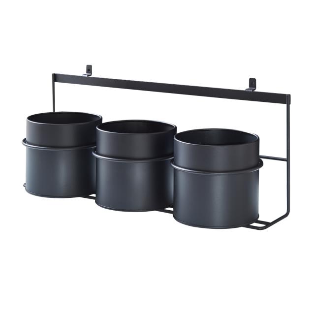 MILLEX FRAME MET 3 PLANTEN EN OPBERGBAKJES VOOR AKK.PANELEN ZWART