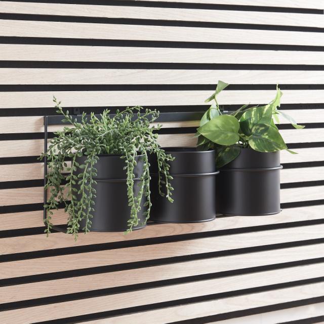 MILLEX FRAME MET 3 PLANTEN EN OPBERGBAKJES VOOR AKK.PANELEN ZWART