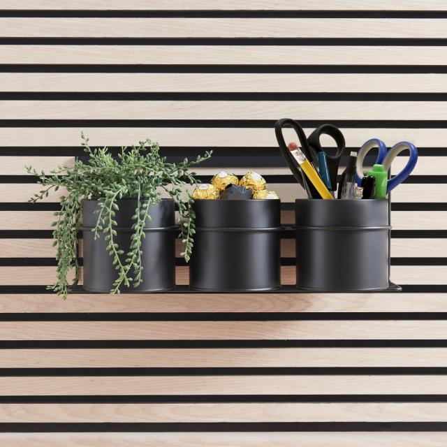 MILLEX FRAME MET 3 PLANTEN EN OPBERGBAKJES VOOR AKK.PANELEN ZWART
