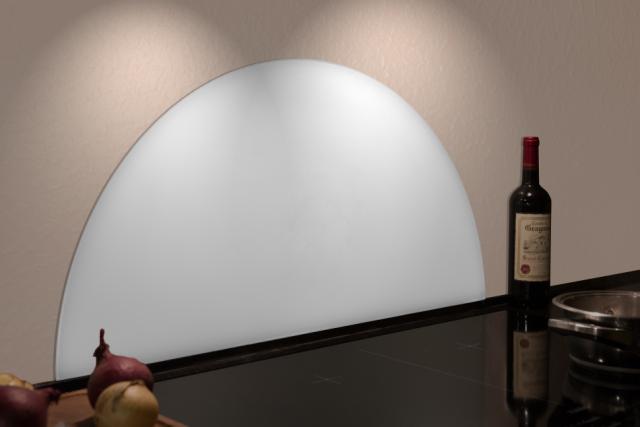 ACHTERWAND PLAAT HALVE MAAN GLAS MATWIT L80 H40