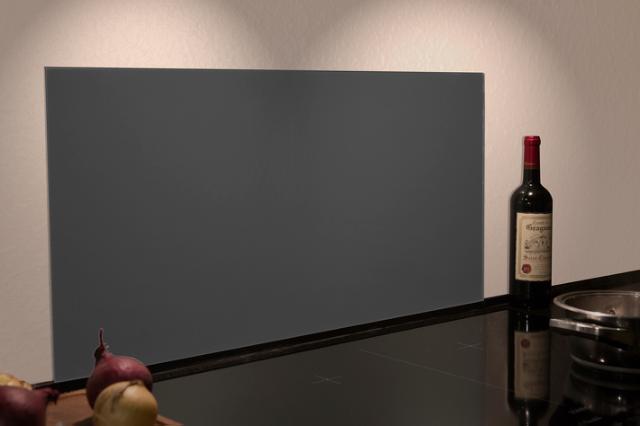 ACHTERWAND PLAAT VIERKANT GLAS MATGRIJS L800X400M