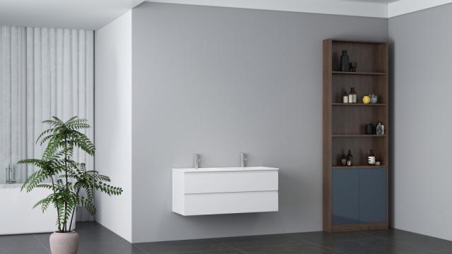 NORTIQ BRAZIL MEUBELSET 2 LADES INCL WASTAFEL 120CM MAT WIT