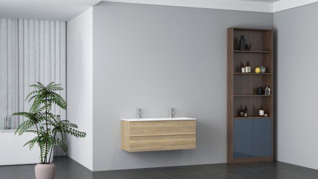NORTIQ BRAZIL MEUBELSET 2 LADES INCL WASTAFEL 120CM EIK HALIFAX