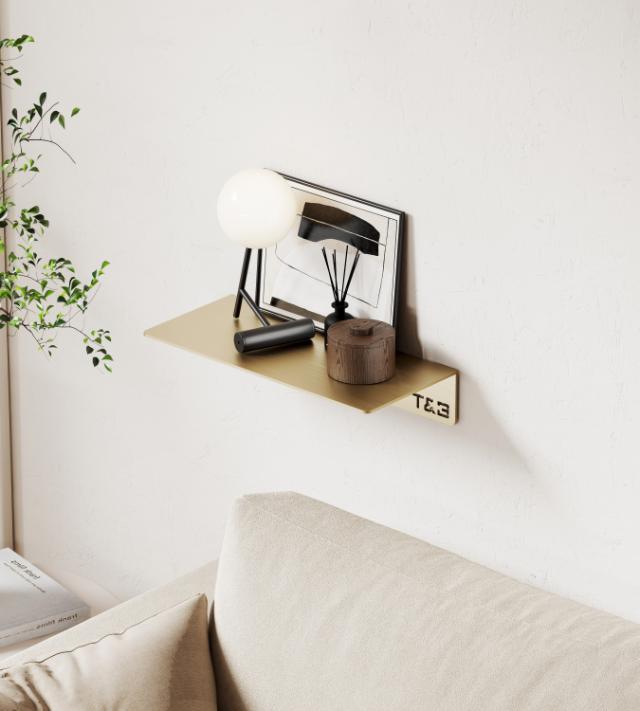 T&B BADKAMER WANDPLANK - MEDIUM T1 20CM - GEBORSTELD GOUD