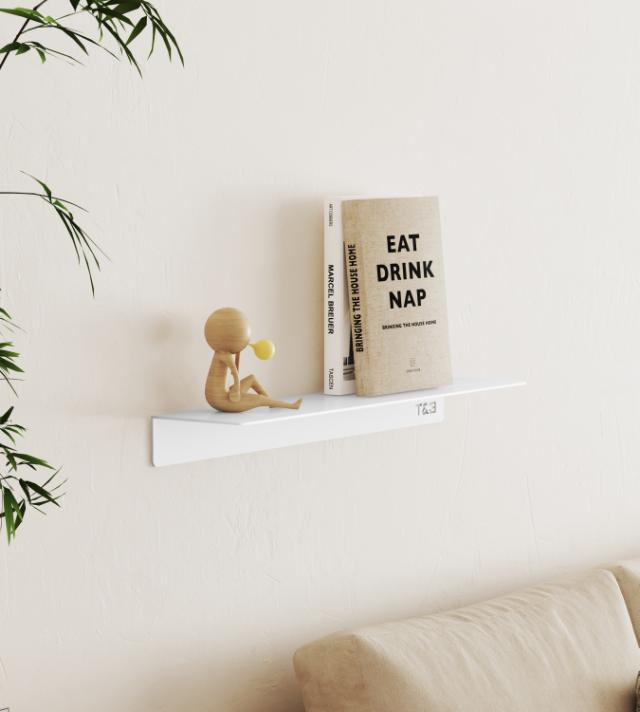 T&B BADKAMER WANDPLANK - GROOT T1 40CM - MAT WIT