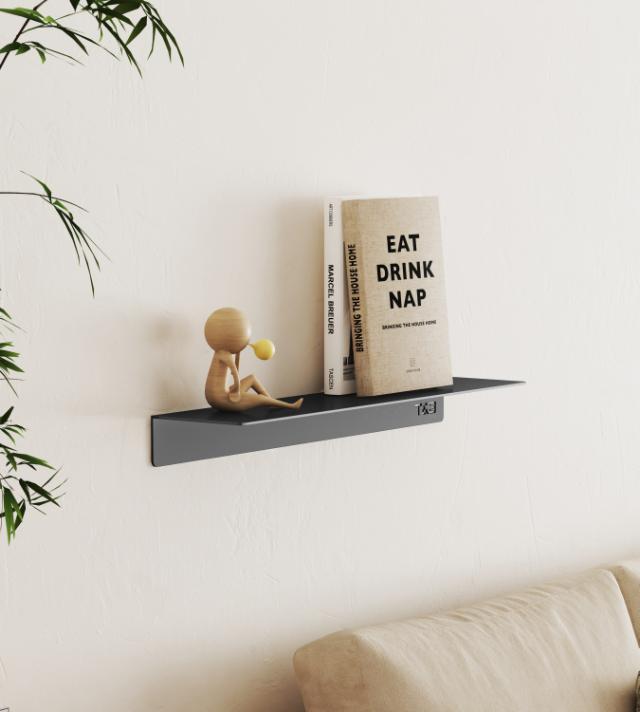 T&B BADKAMER WANDPLANK - GROOT T1 40CM - MAT ZWART