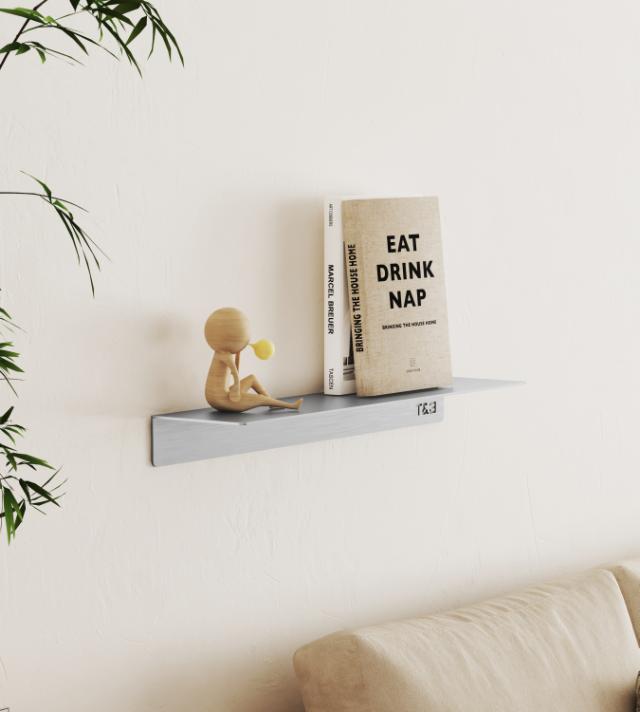 T&B BADKAMER WANDPLANK - GROOT T1 40CM - GEBORSTELD ALU