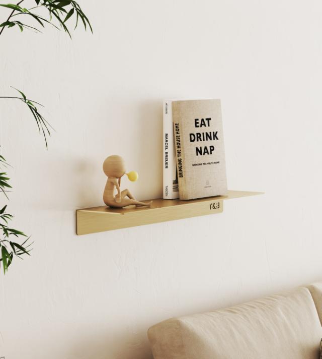 T&B BADKAMER WANDPLANK - GROOT T1 40CM - GEBORSTELD GOUD
