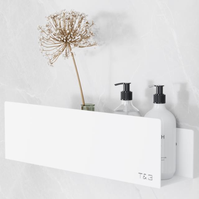 T&B BADKAMER WANDPLANK - GROOT T2 40CM - MAT WIT