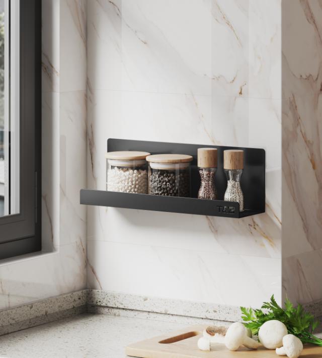 T&B BADKAMER WANDPLANK - T4 30CM - MAT ZWART