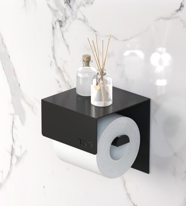 T&B TOILETROLHOUDER - 1 - MAT ZWART