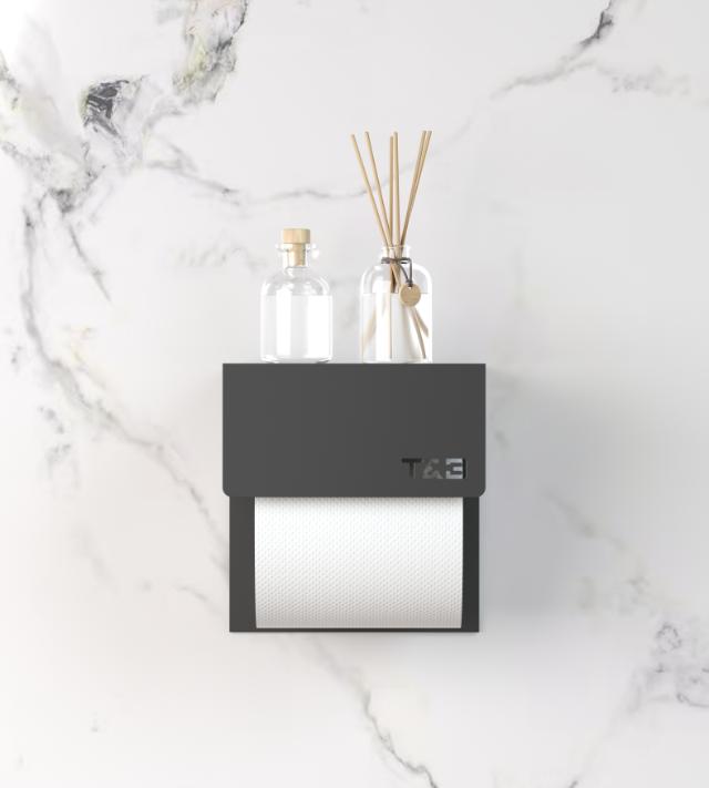 T&B TOILETROLHOUDER - 1 - MAT ZWART