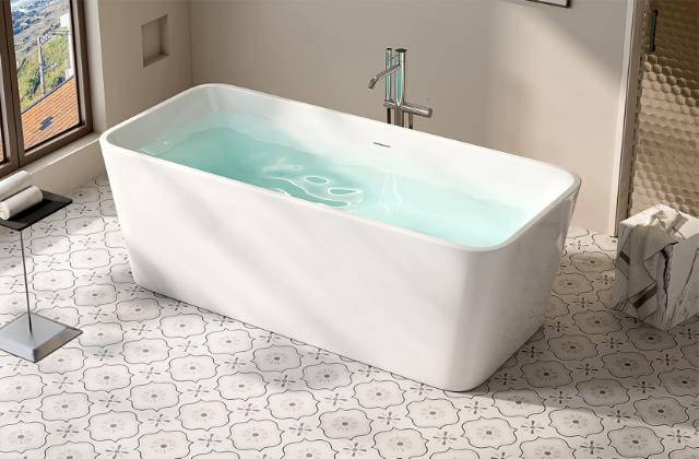 NORTIQ FLEURA BADKUIP - 150 x 75 CM - WIT HOOGGLANS