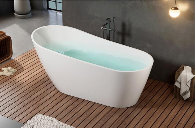 NORTIQ GARDINA BADKUIP - 150 X 75 CM - WIT HOOGGLANS