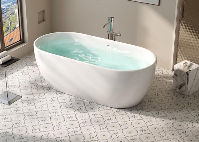 NORTIQ PEONIA BADKUIP - 170 X 80 CM - WIT HOOGGLANS